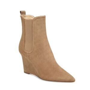 Veronica Beard Women's Iluska Pointed Toe Wedge Bootie Latte‎ Suede Size 7.5M